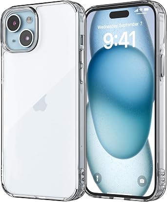 for iPhone 15 Case 6.1 inch, Clear Phone Case Non-Yellowing Phone Military Grade Protection Shockproof Anti-Scratch TPU Bumper Hard PMMA Back Transparent Protective Cover