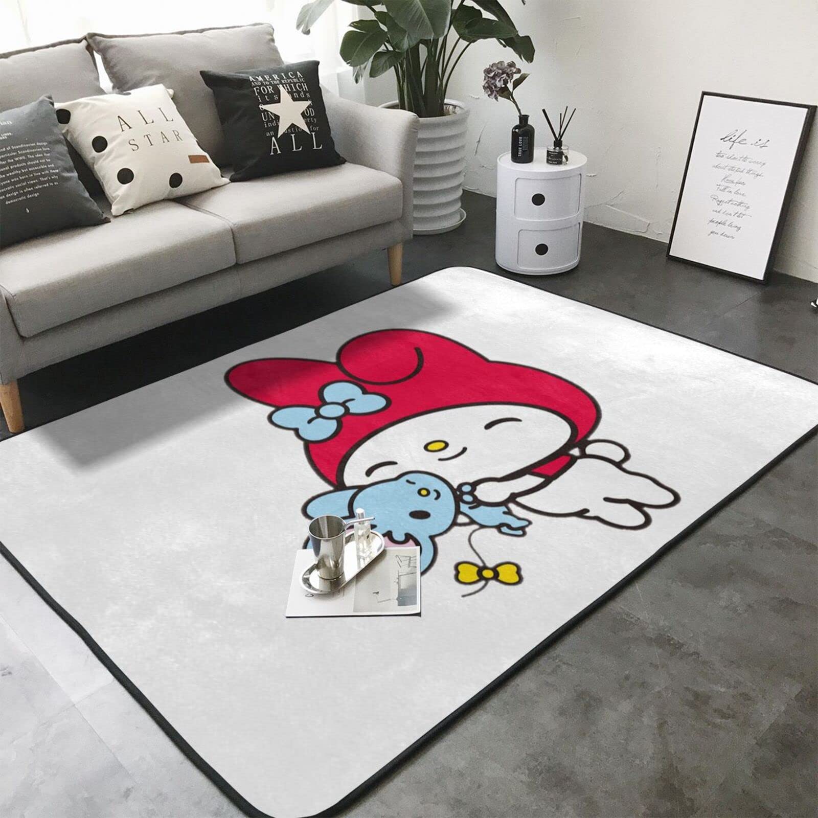 マイメロディ カーペット ラグ ラグマット 洗える シャギーラグ