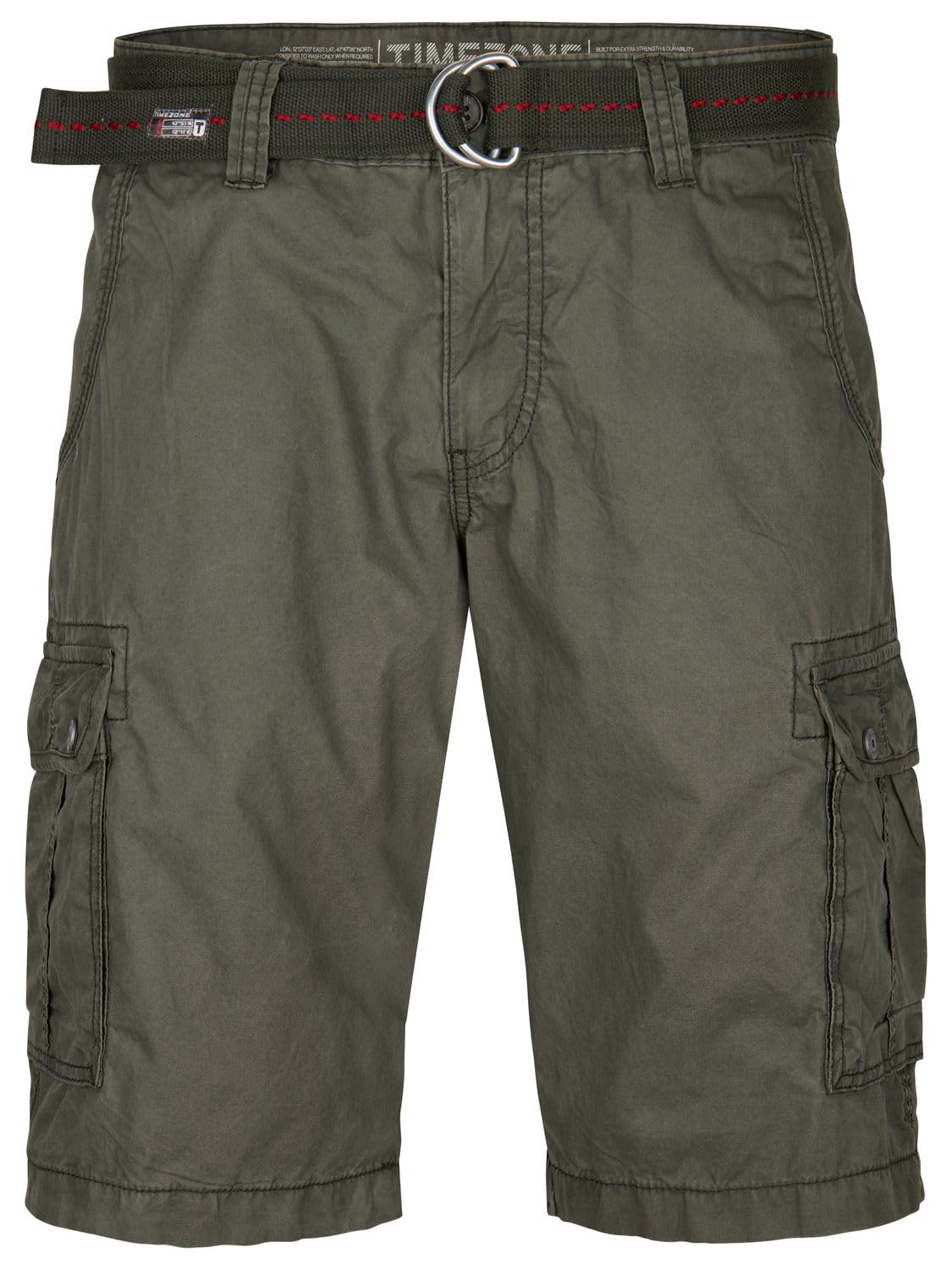 Timezone Pantalones cortos cargo para hombre con cinturón, corte regular, MaguireTZ, pantalones cortos cargo de verano, 100% algodón, beige, gris, verde, azul, 30, 31, 32, 33, 34, 36, 38, 40