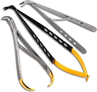 Pack of 3 Matrix Band Holding Forceps with Tungsten Carbide Inserts - Secure Grip for Easy Dental Matrix Placement