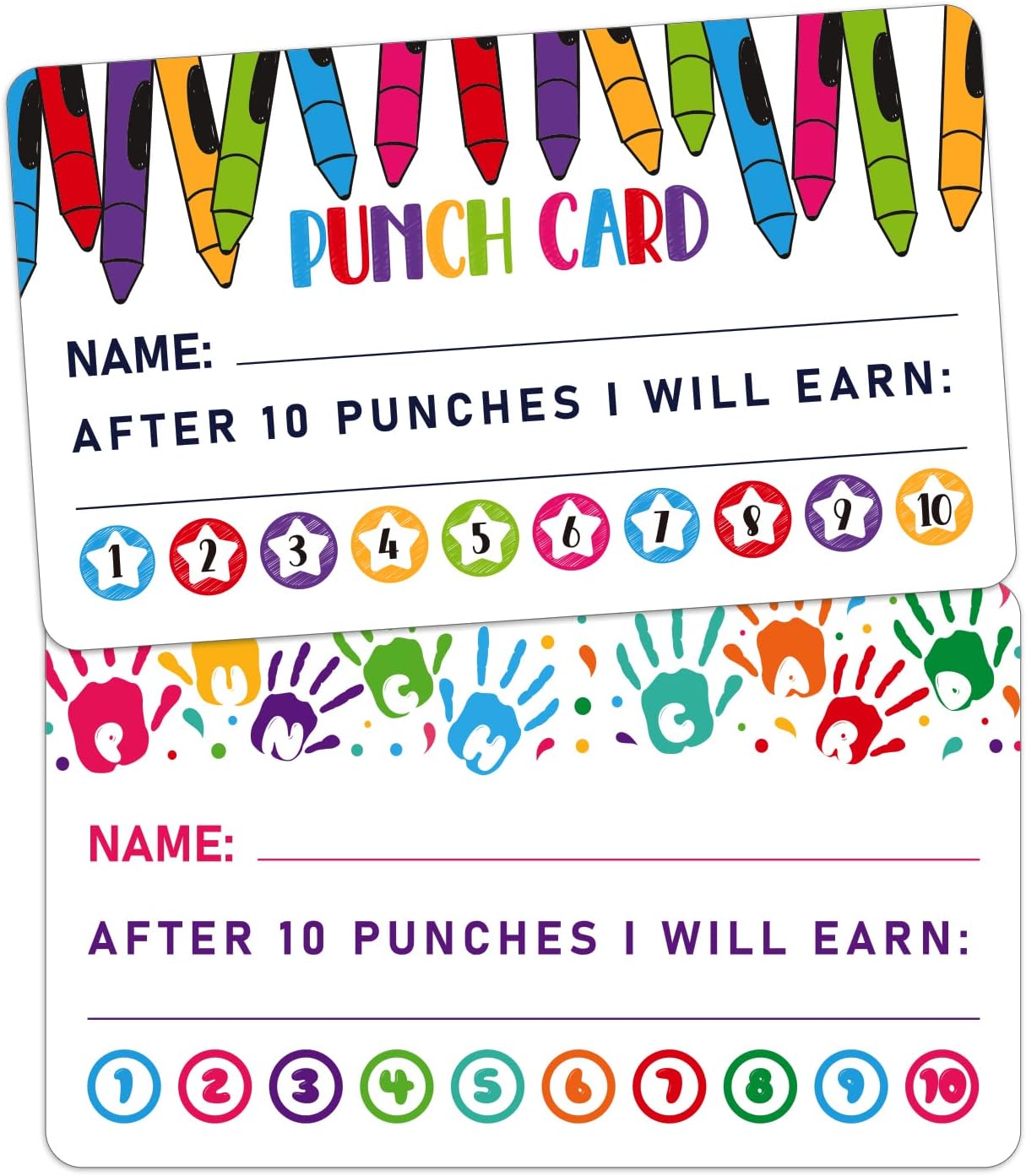 PETCEE 100Pcs Punch Cards for Kids Students Incentive Reward Card for Classroom Behavior Punch Cards for Back to School Teacher Supplies for Business Classroom Kindergarten Preschool Elementary