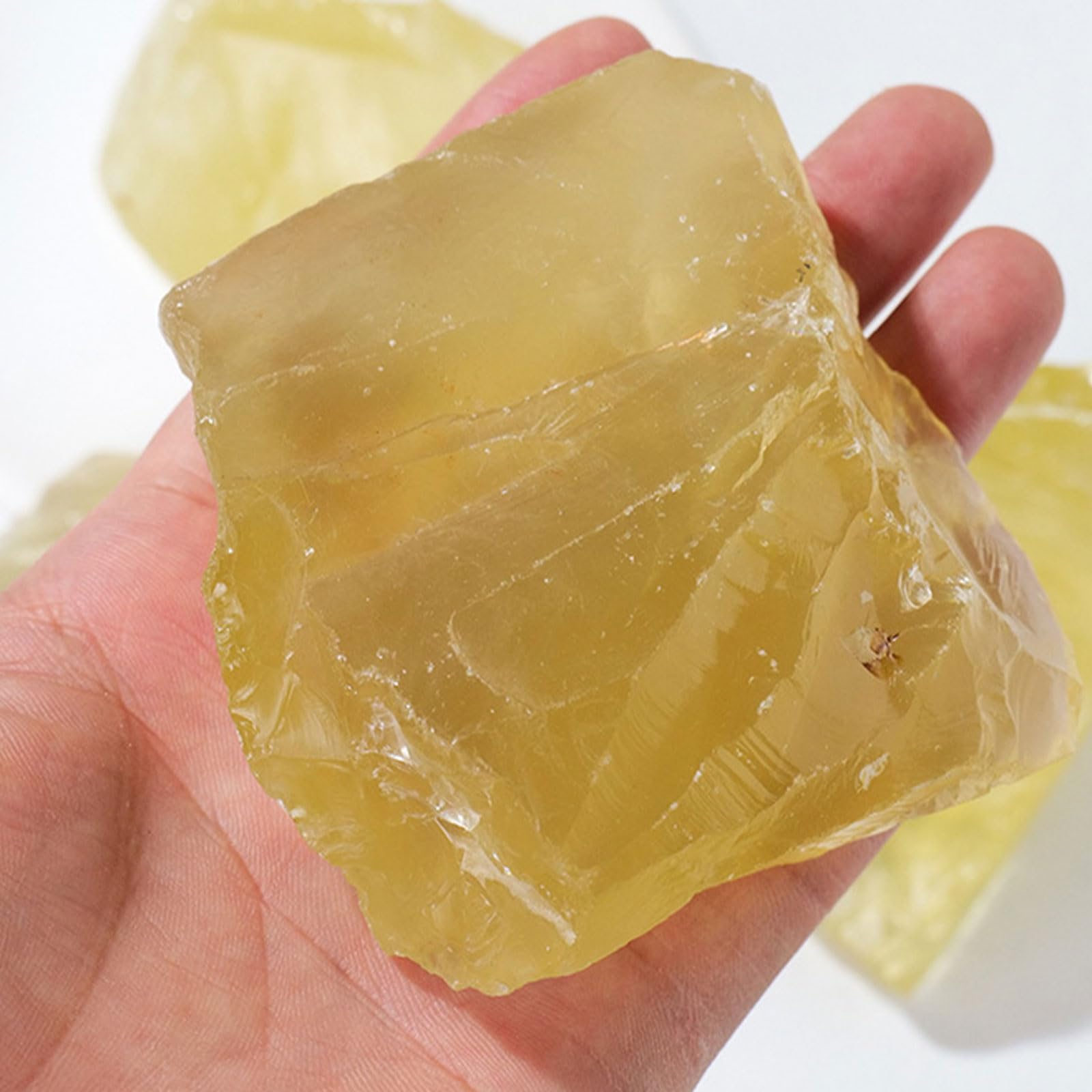 Hhctebec One Color Citrine Raw Rough Healing Crystals Irregular Raw Rough Stones Natural Gemstones Chakra Raw Stone For Home Decor, Aromatherapy, Feng Shui & Crystal Healing,200~300G