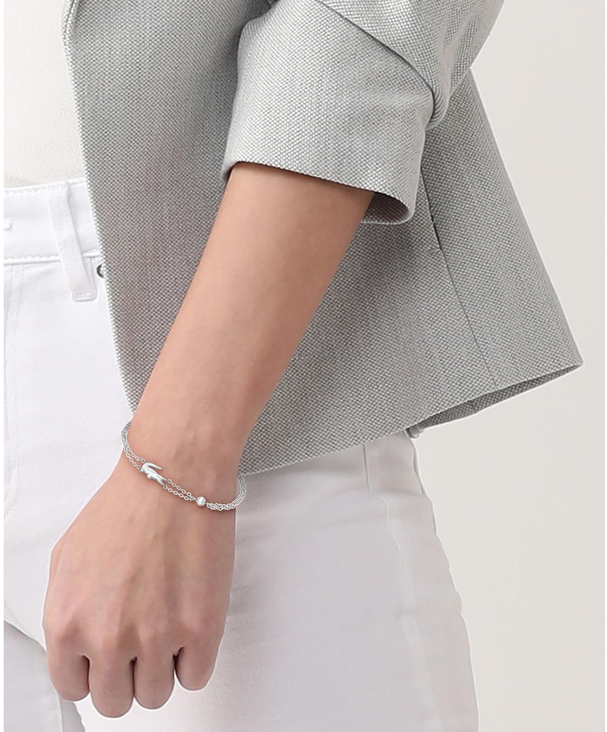 Lacoste Gliederarmband für Damen Kollektion CROCODILE aus Edelstahl - Erhältlich aus Gold oder Silber