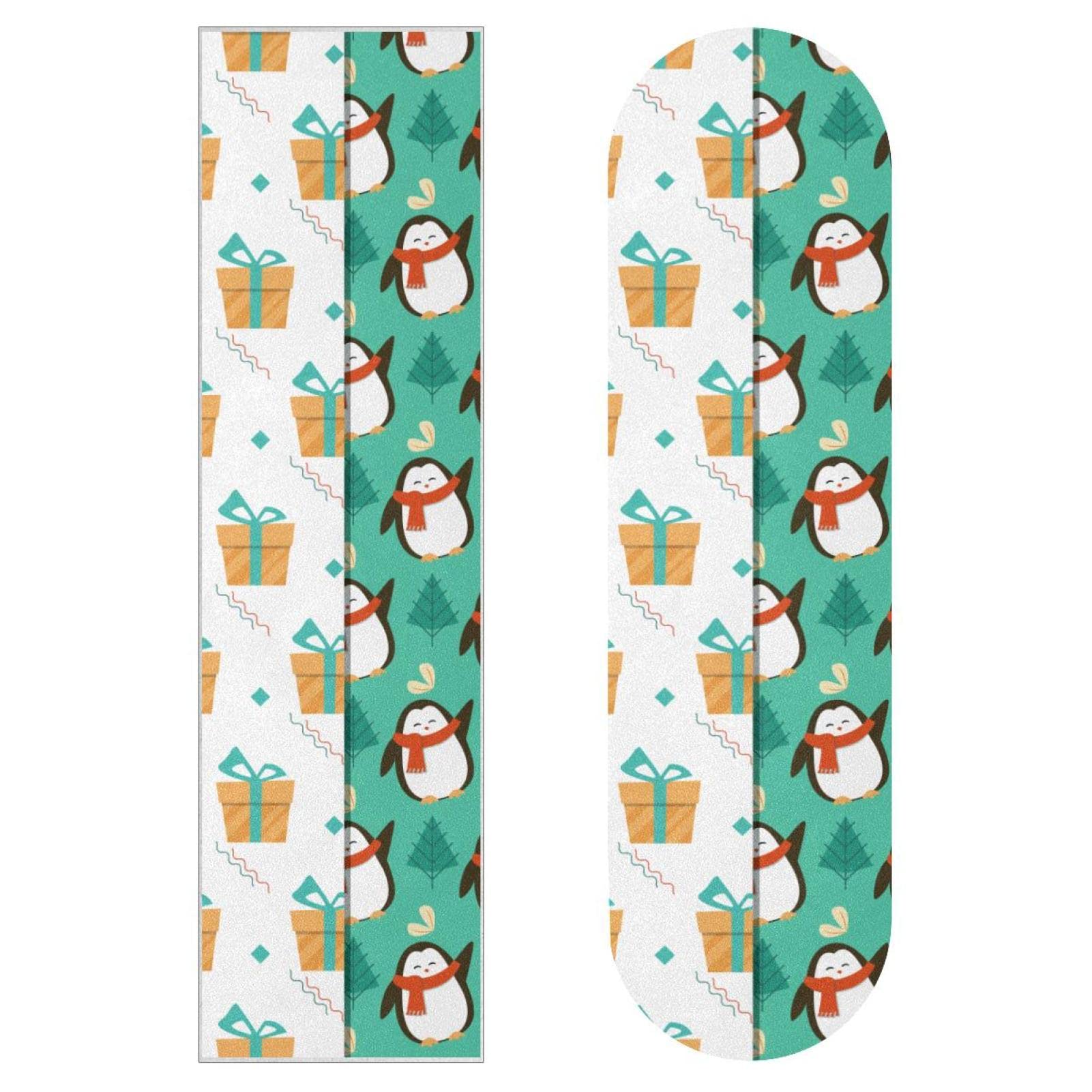 Winter Pattern Collection Lot de 2 feuilles de papier abrasif pour planche de skateboard et longboard