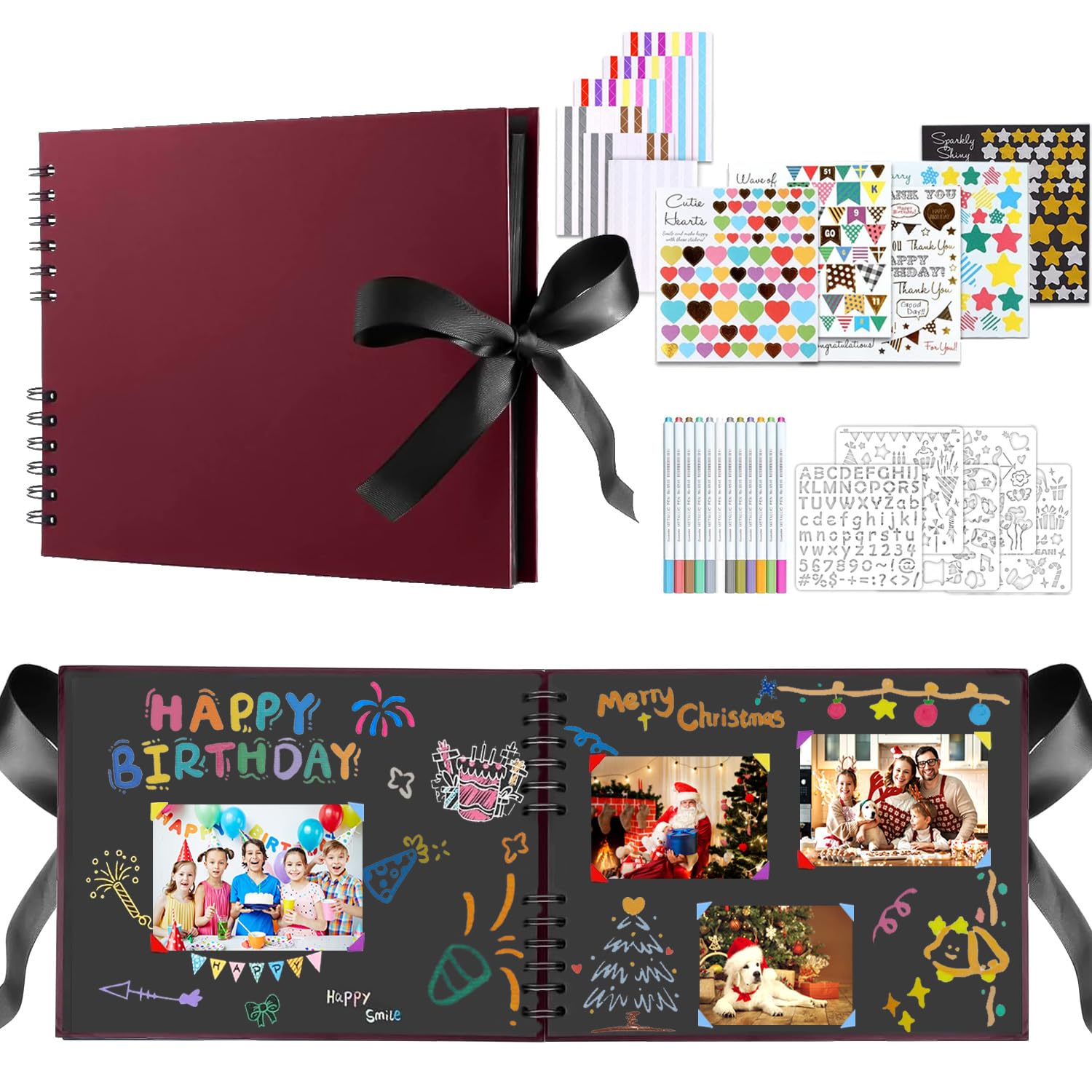 Photo Album Scrapbook supplies Kit, 30 x 21 cm 80 Page memory book — image 1