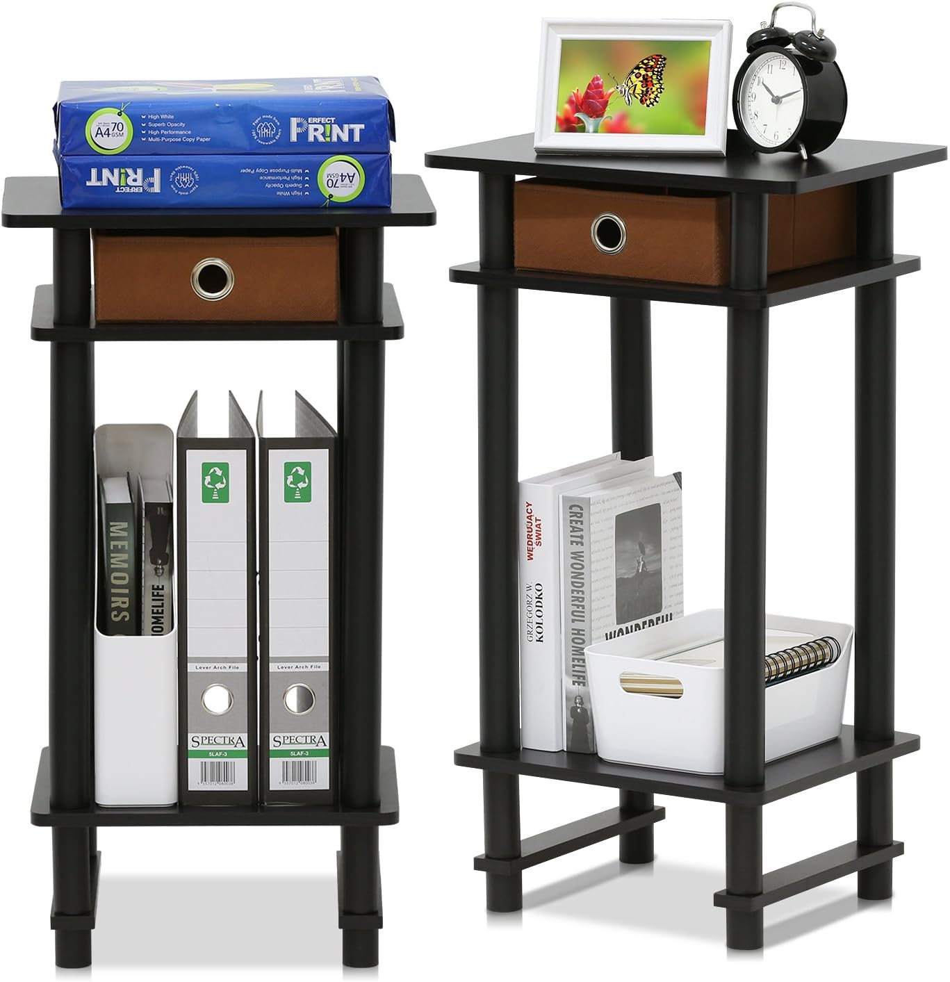 Turn-N-Tube End Table, 2-Pack, Espresso