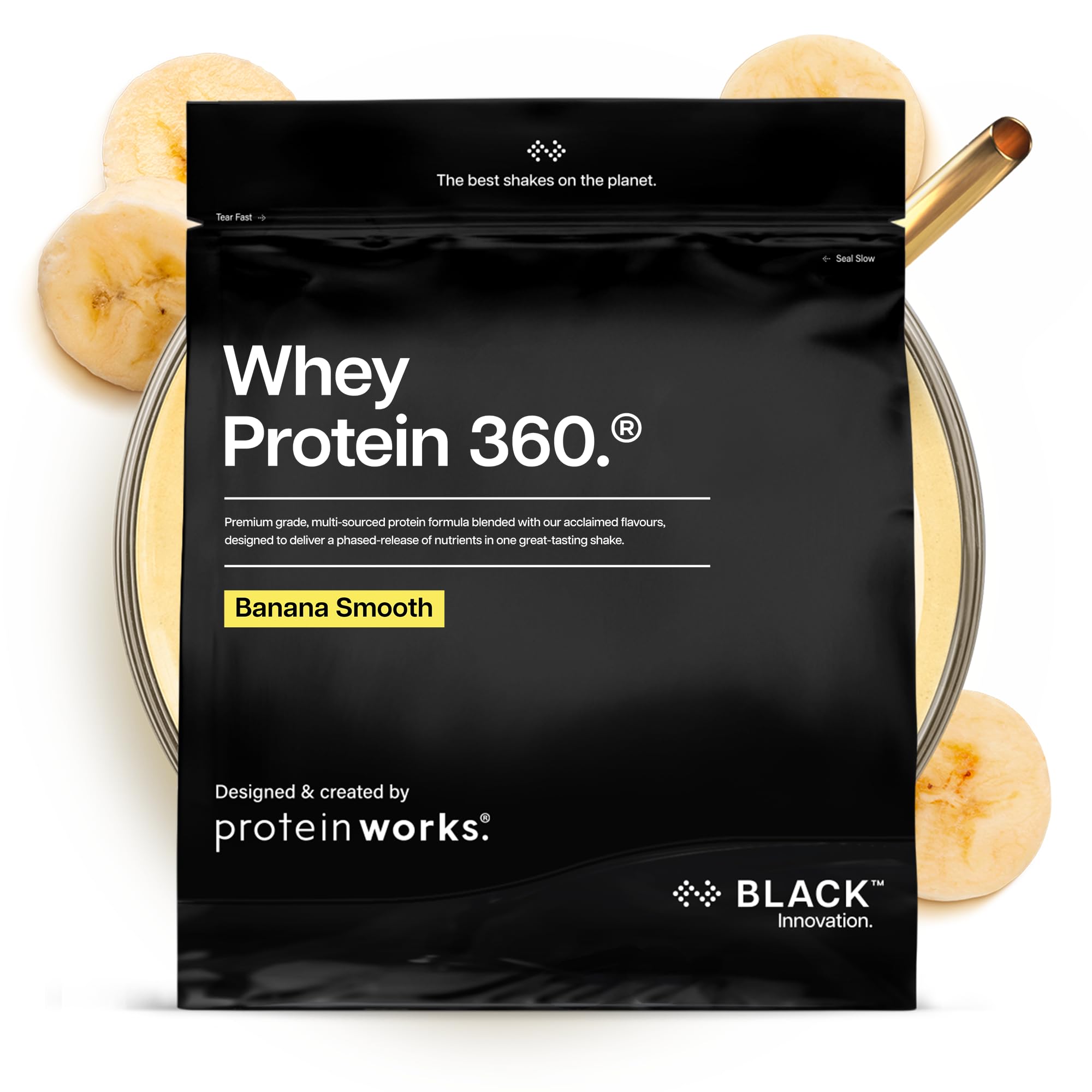 Protein Works | Whey Protein 360 - Black, Banana Milkshake, 600g