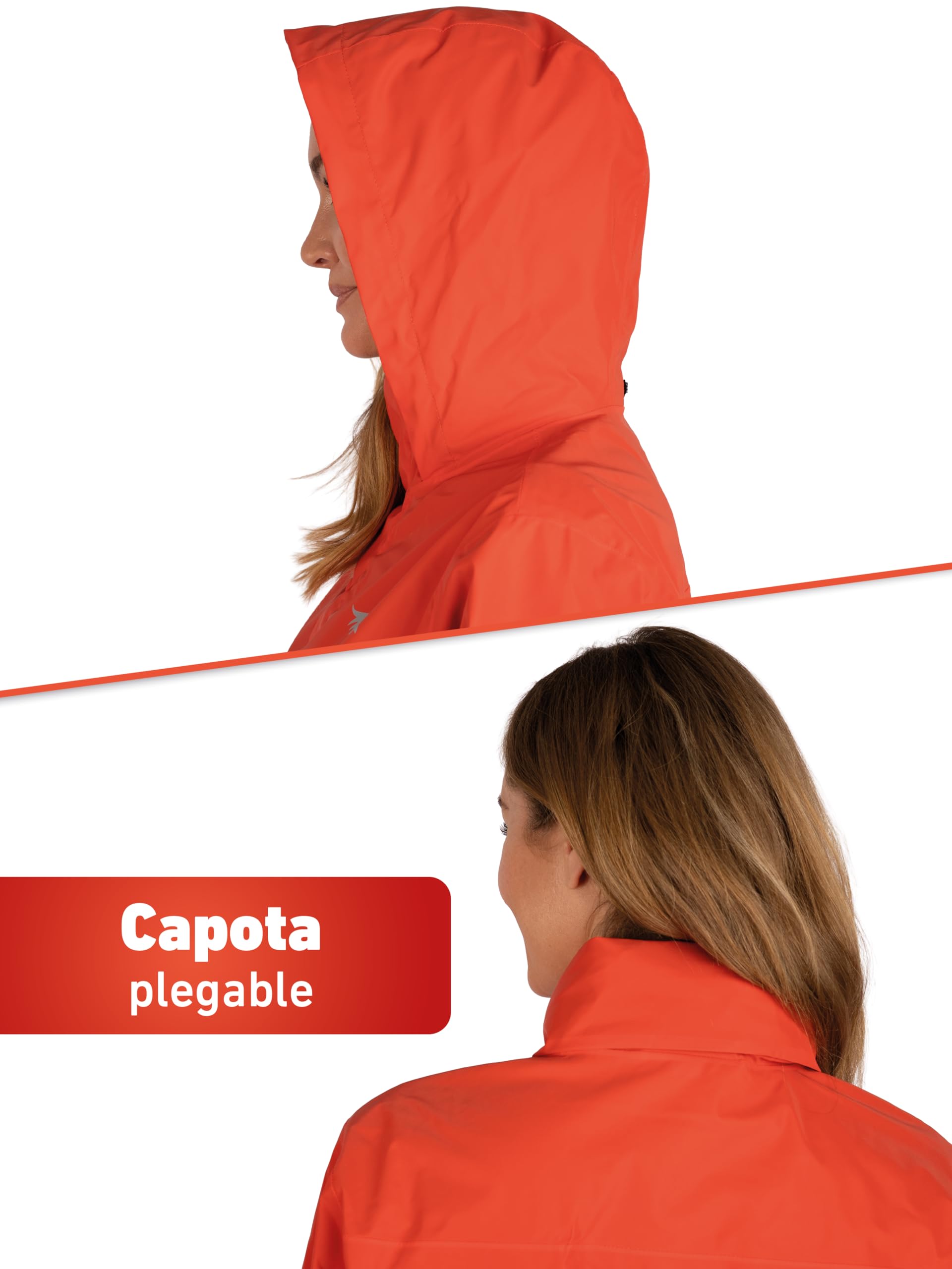 Valkental – Chaqueta para mujer 3 en 1 reflectante e impermeable [forro polar desmontable y capucha plegable] – adecuada como chaqueta de invierno, chaqueta impermeable y chaqueta de ciclismo