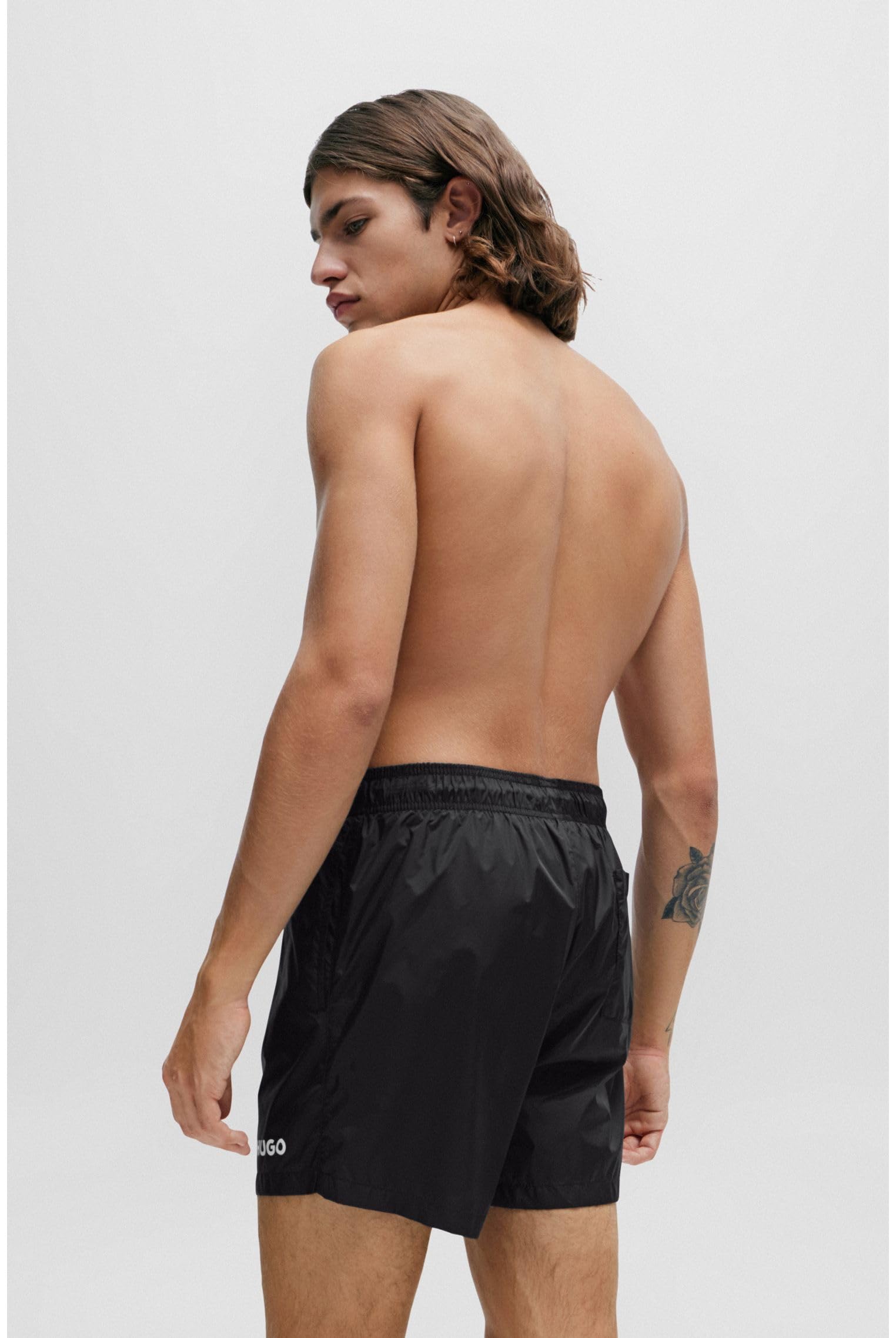HUGO Short De Bain À Imprimé Logo Contrasté