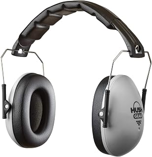 Mommys Helper Hush Gear Noise Cancelling Headphones for Kids Ear Protection Earmuffs - 28.6dB Noise Reduction for Toddler Ear Protection - Adjustable, Padded, Comfortable Fit Earmuffs for Kids, Grey