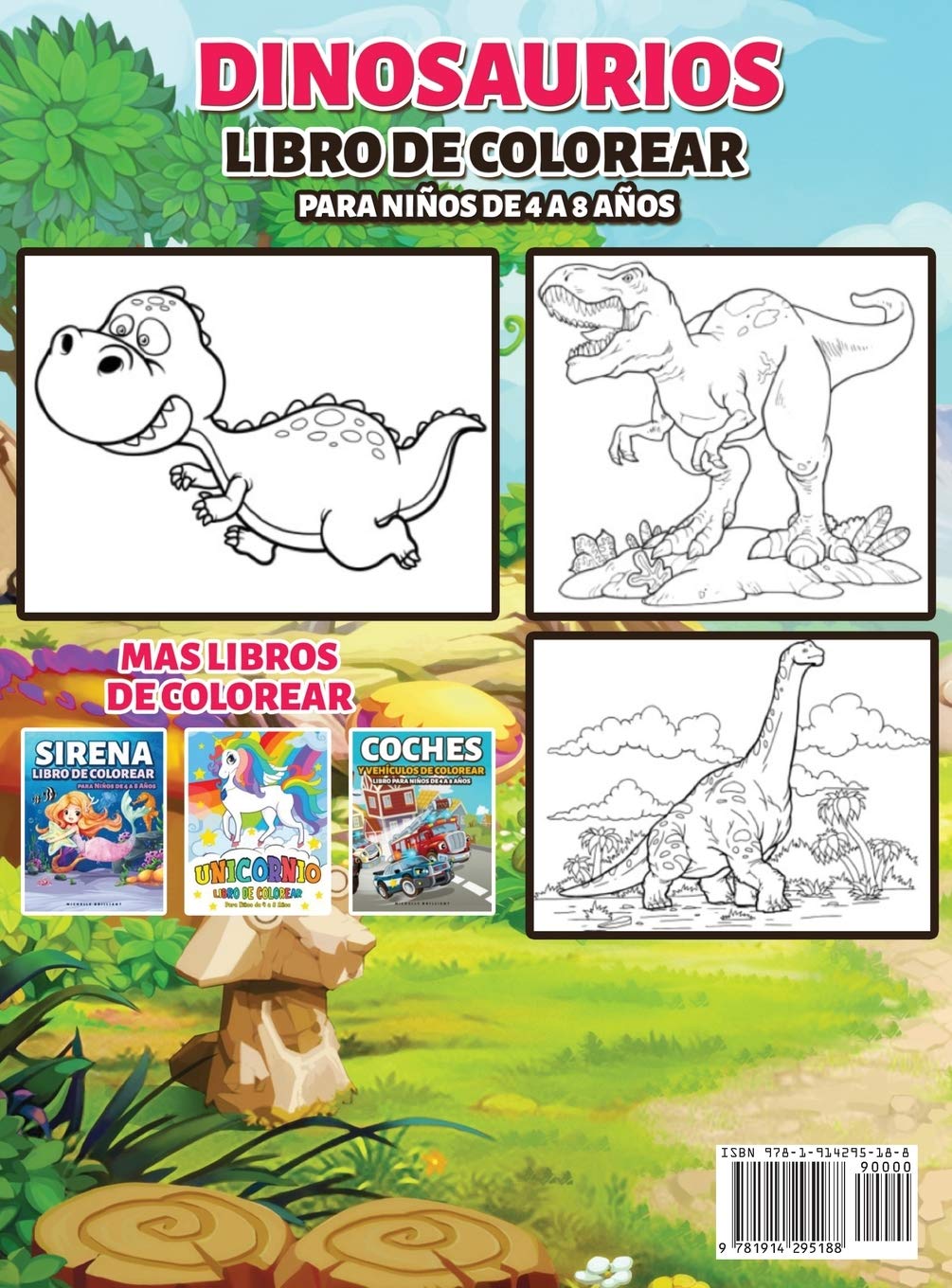 Dinosaurios Libro de colorear para niños de 4 a 8 años: 50 imágenes de dinosaurios que entretendrán a los niños y los involucrarán en actividades creativas y relajantes para descubrir la era jurásica