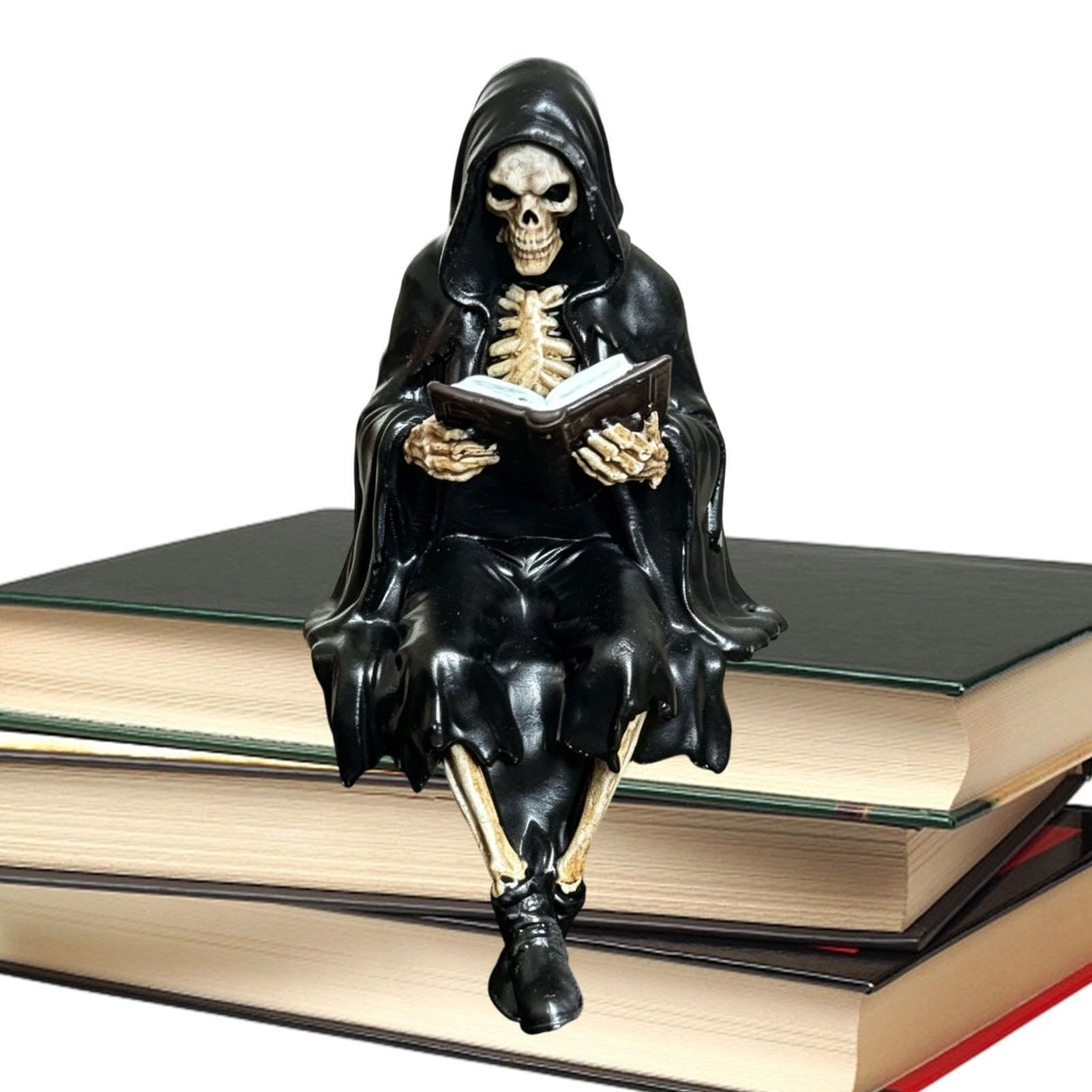 Statue squelette gothique pour étagère salon et déco de bureau fantastique sombre