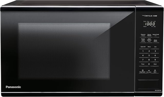 Panasonic NNSG676BC Mid Size Genius 1100 W Microwave Oven, 7 Auto Cook Menus, Child Lock, 1.3 cu.ft, Black