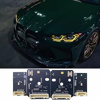 4pcs Angel Eye LED Boards Fit For 2021 2022 2023 BMW 4 Series G22 G26 G82 M4 G80 M3 Headlight Daytime Running Light, Golden Eye LED Headlight DRL Chips (Lemon Yellow, Laser Headlight)