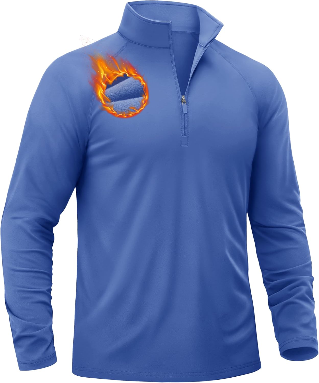 TACVASEN Men's Quarter Zip Pullover Fleece Lined Thermal Long Sleeve Golf Shirt 1/4 Zip Warm Winter Sweatshirts