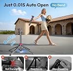 [𝟐𝟎𝟐𝟔 Nouvelle version] ULANZI MT44B Caméra Trépied 59'' Auto Open Phone Stand Dual Positon 360° Tête de balle extensible Selfie Stick w Chaussures froides pour iPhone Sony DJI Caméra d'action Osmo Nano