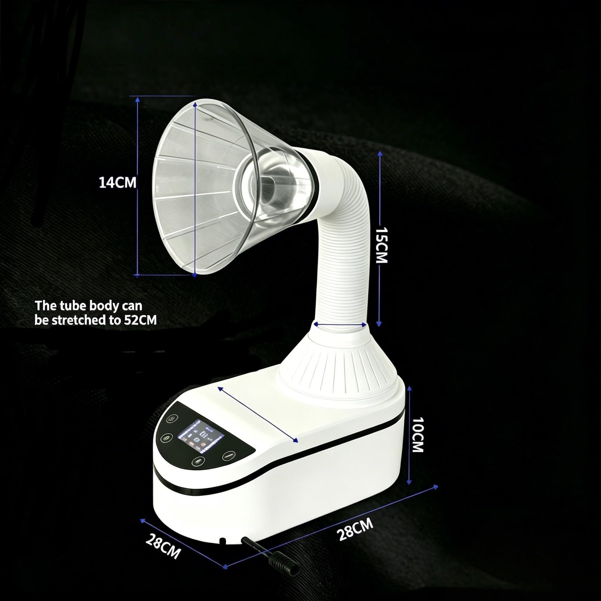 Aspiradora de colector de polvo dental de 230 W con pantalla táctil, control de 3 velocidades, luz LED, limpiador de mesa para salones de uñas, laboratorios dentales y estaciones de trabajo de pulido