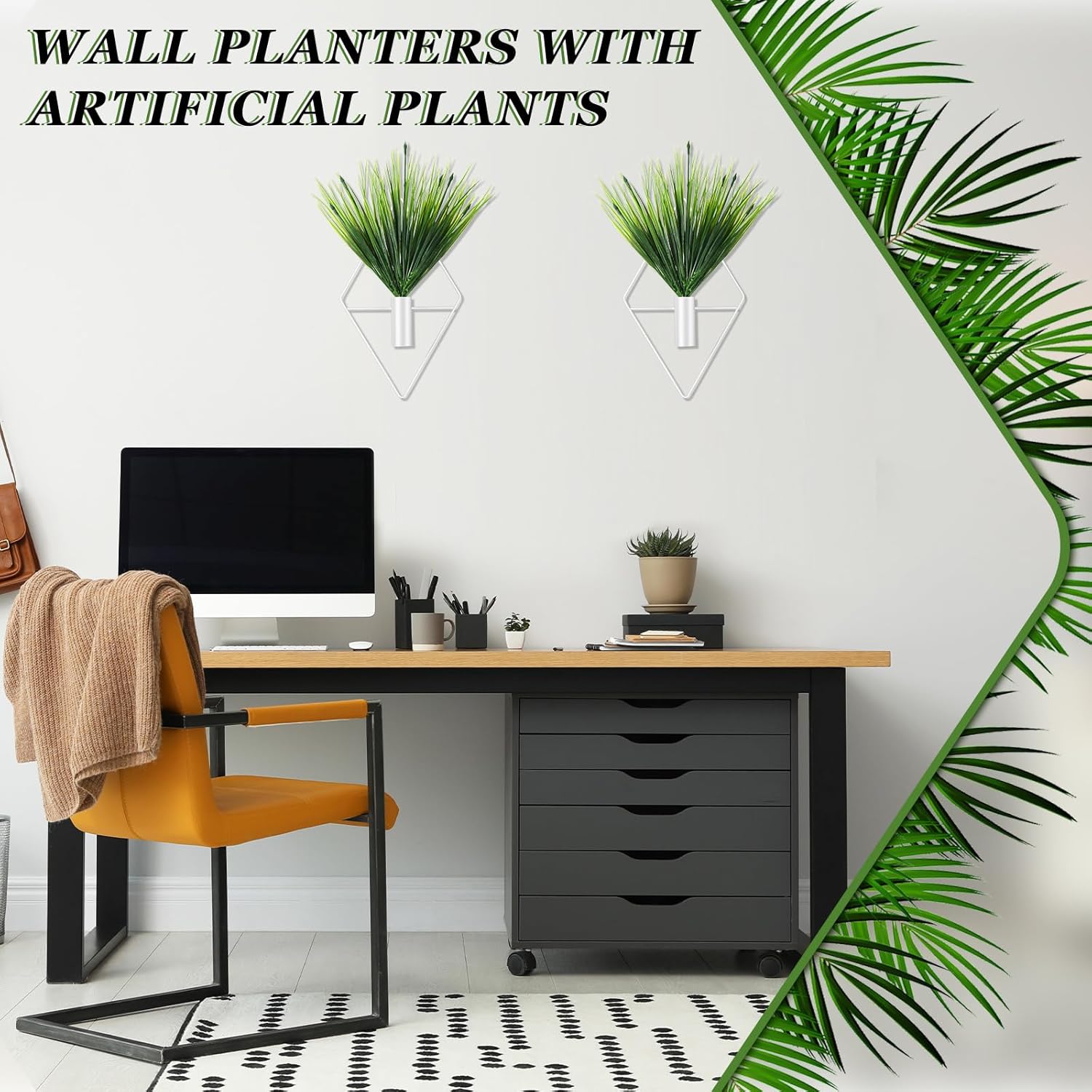Wall Hanging Planters with Aquatic Plants White view 7