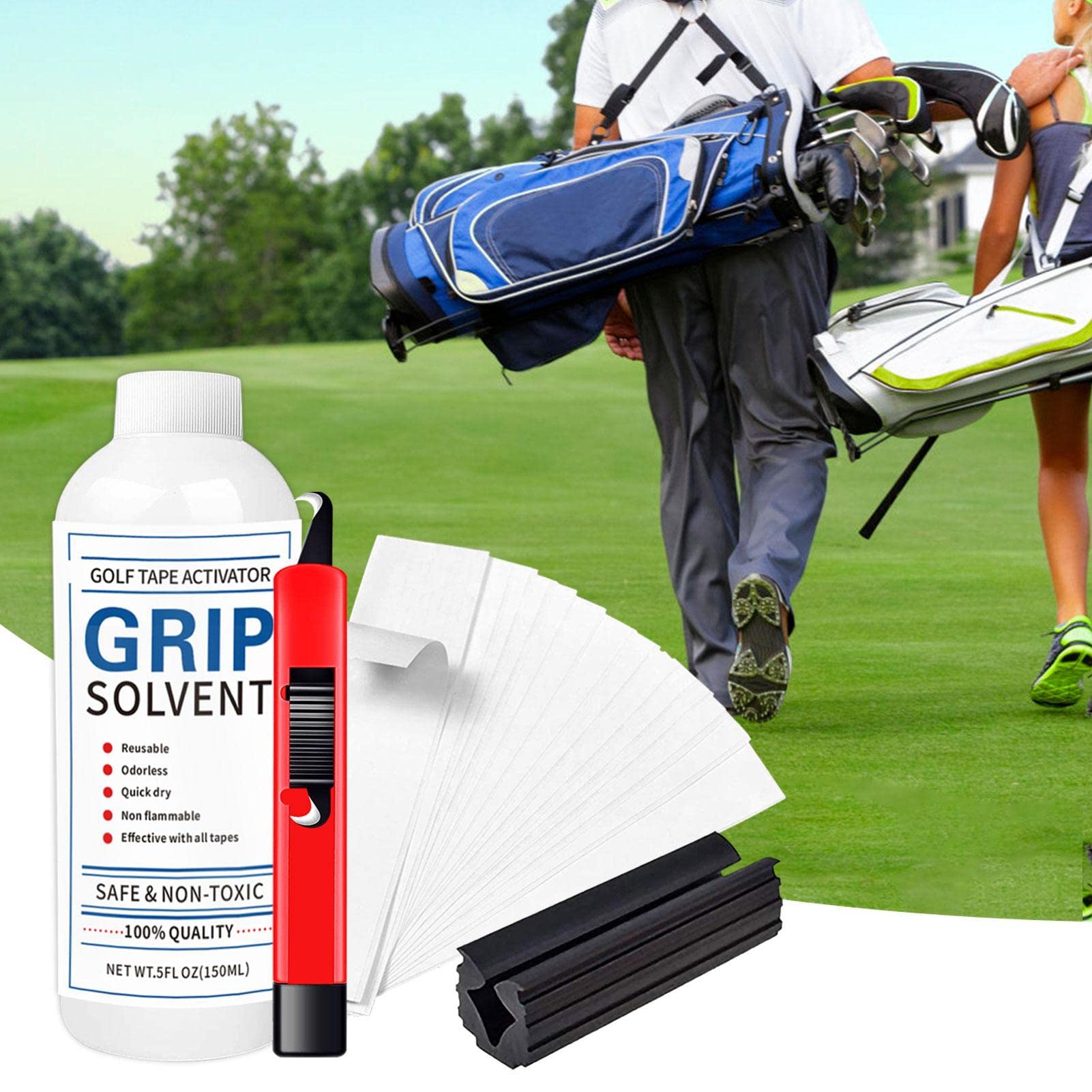 Golfschläger-Regripping-Kit - Praktisches Ersatz-Kit für Golfschlägergriffe,Golf-Griff-Kits zum Umgreifen von Golfschlägern, einschließlich Hakenblatt, 15 Griffbandstreifen