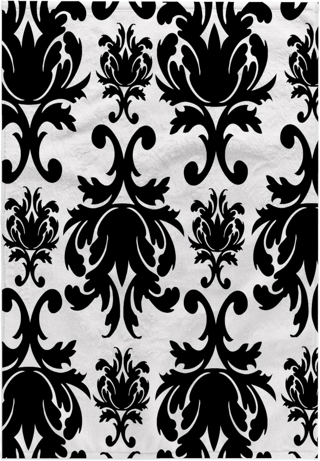 3dRose Large Black and White Chic Damask 22x30 Bath Hand Pool Towel