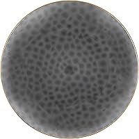 Vista 124 de PARTY BARGAINS 7" & 10" Organic Collection Hammered Appetizer and Dinner Plates Combo with Gold Rim – Transparent White, 32-Pack Disposable Plastic