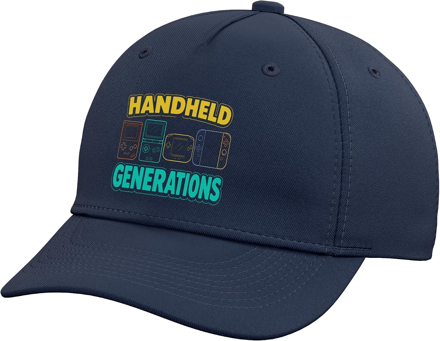 Handheld Generations Funny Gamer Video Games Retro Gaming Adjustable Baseball Hat