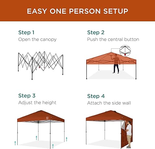 Miniatura 30 de Best Choice Products Carpa Toldo Desplegable de 10x10 pies para Instalación de 1 Persona, Refugio Portátil Instantáneo con Botón de 1 Toque