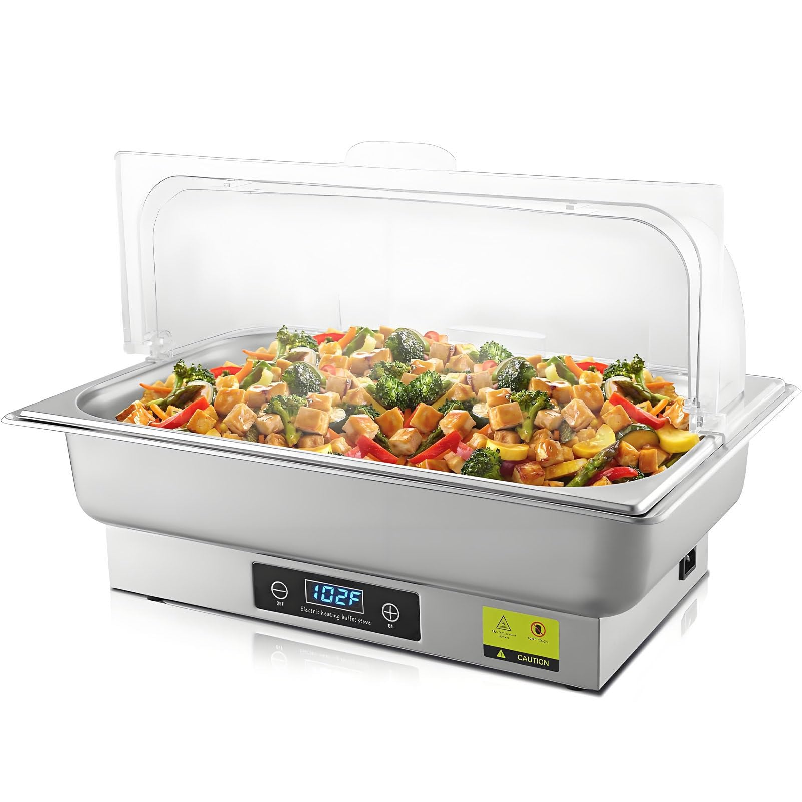 9QT Elektryczne podgrzewacze do potraw, serwery bufetowe i podgrzewacze 600 W ze stali nierdzewnej do żywności, do cateringu na imprezy 1Slot