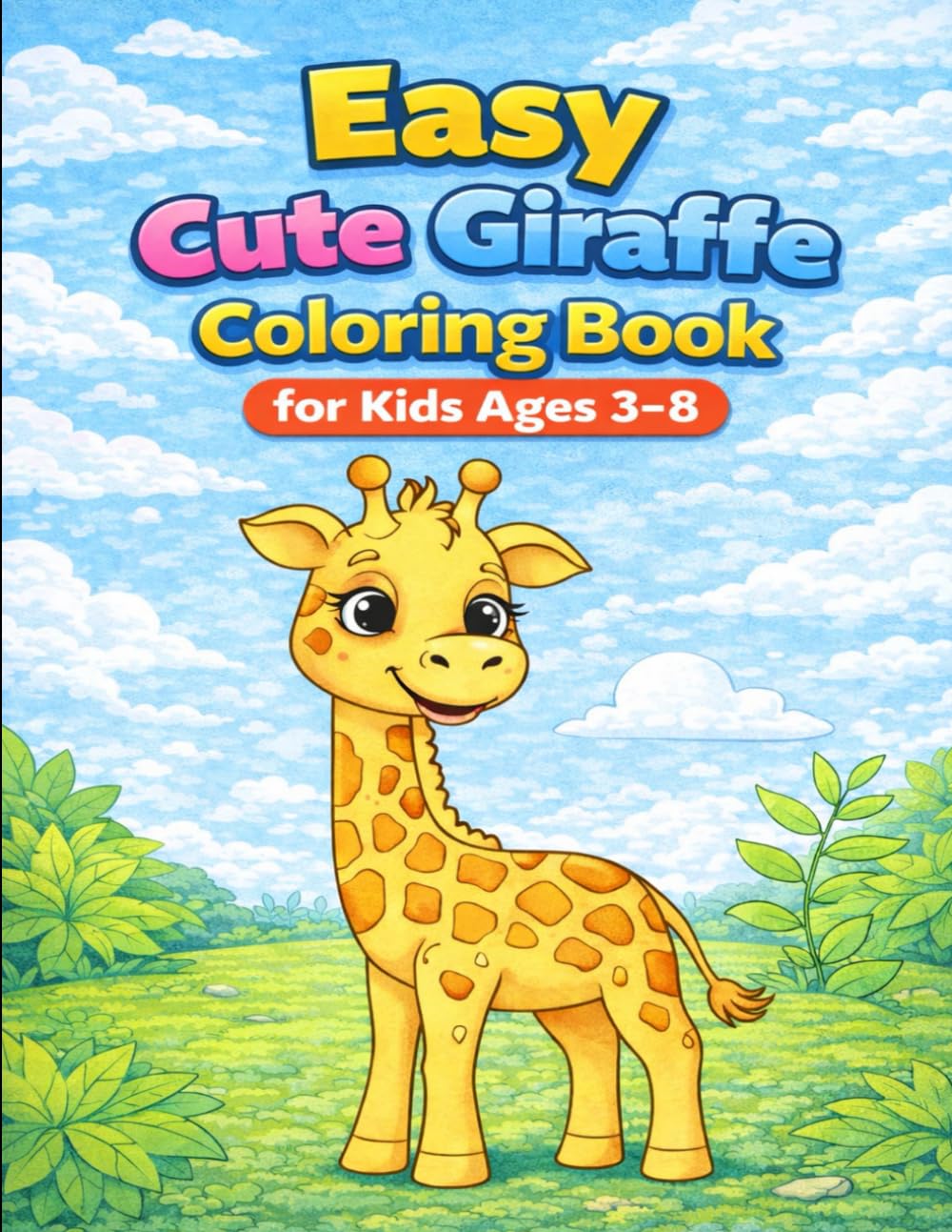 Easy Cute Giraffe Coloring Book for Kids Ages 3–8: Fun and simple giraffe coloring pages for kids ages 3–8 to enjoy creativity, learning, relaxation, and happy screen-free fun