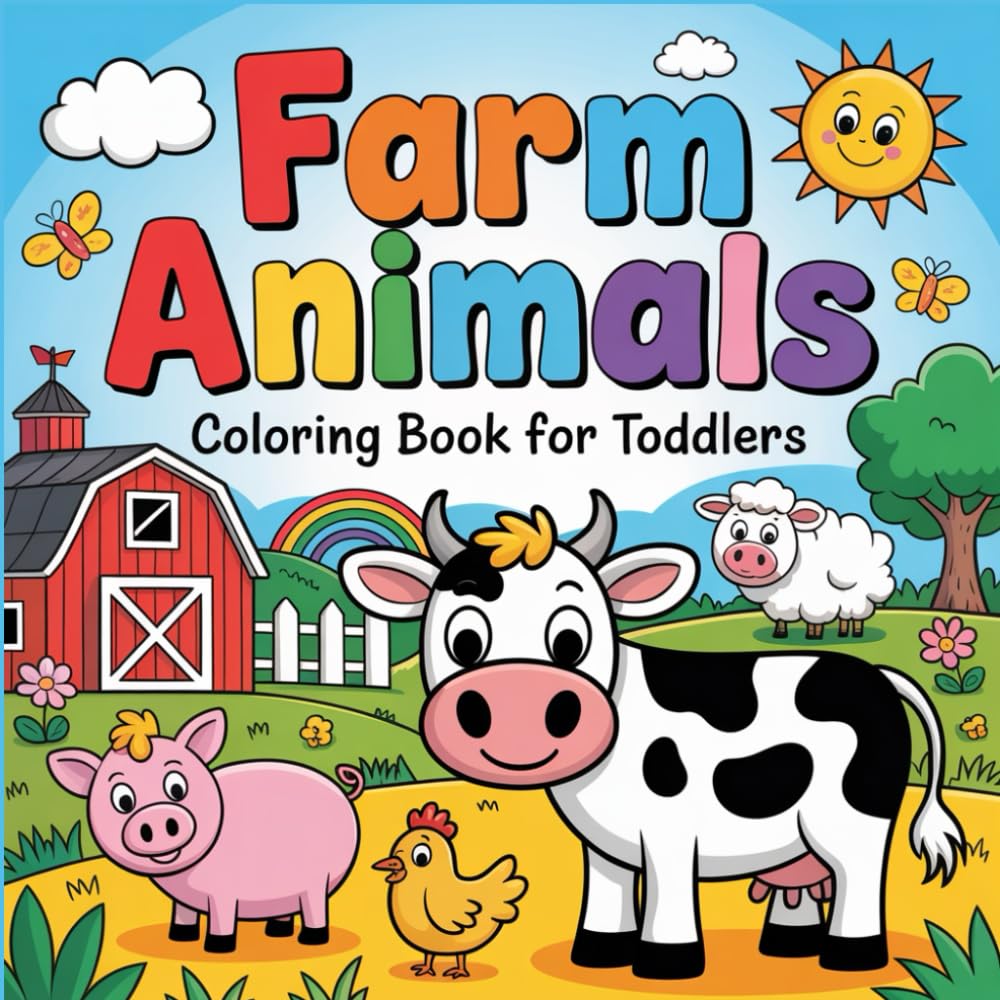 Farm Animals: Coloring Book for Toddlers