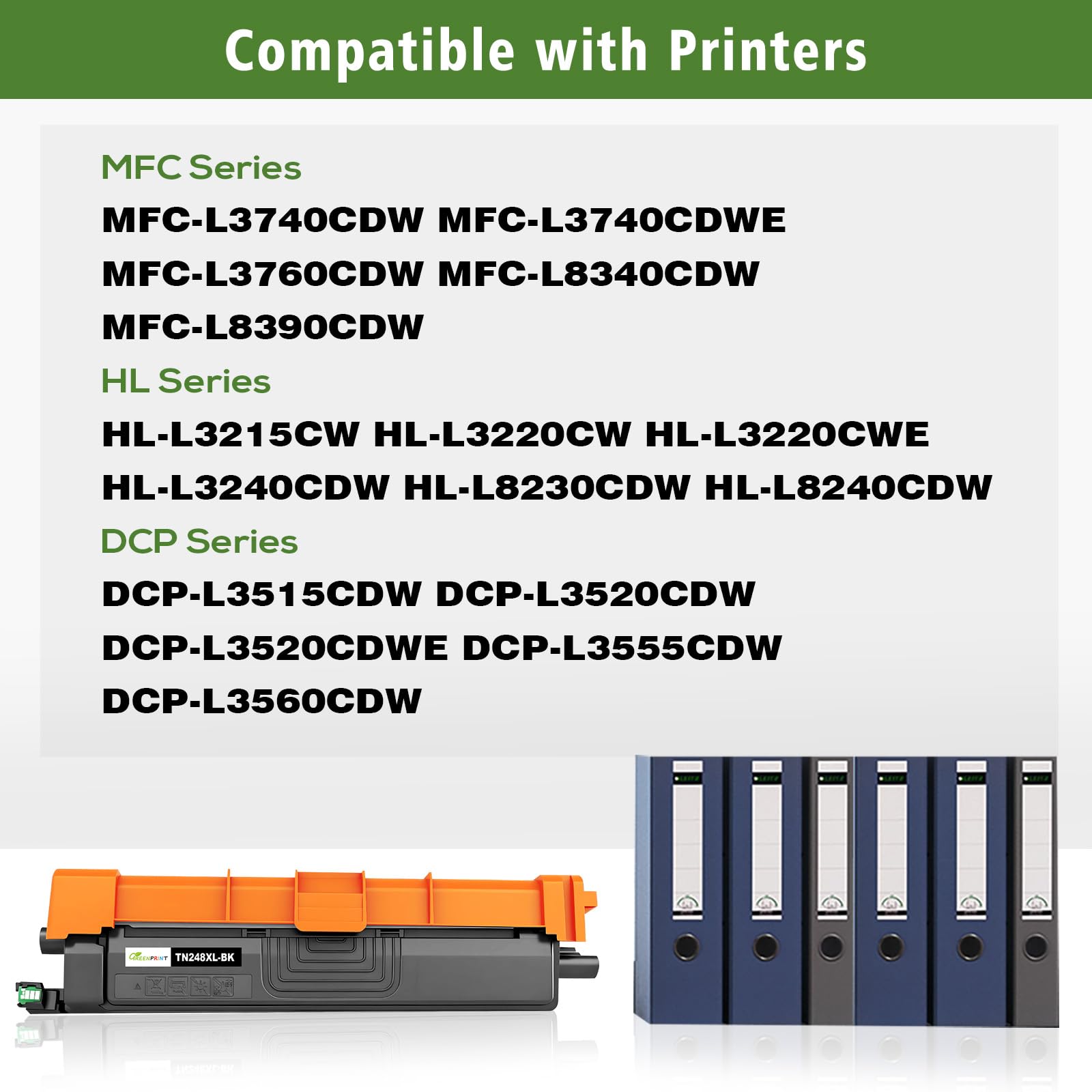 248XL TN248XL Cartucce Toner Compatibili 4 Colori Alta Capacità per MFC-L3740CDW L3740CDWE L3760CDW L8340CDW L8390CDW L3740CDWE DCP-L3520CDWE L3520CDW L3560CDW HL-L3215CW Stampante TN248CMYK