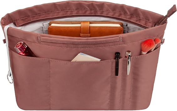 Vercord Purse Insert Organizers for Tote Handbag Bag in Bag with Zipper Liner Bag Organizer for Women 14 bocks
