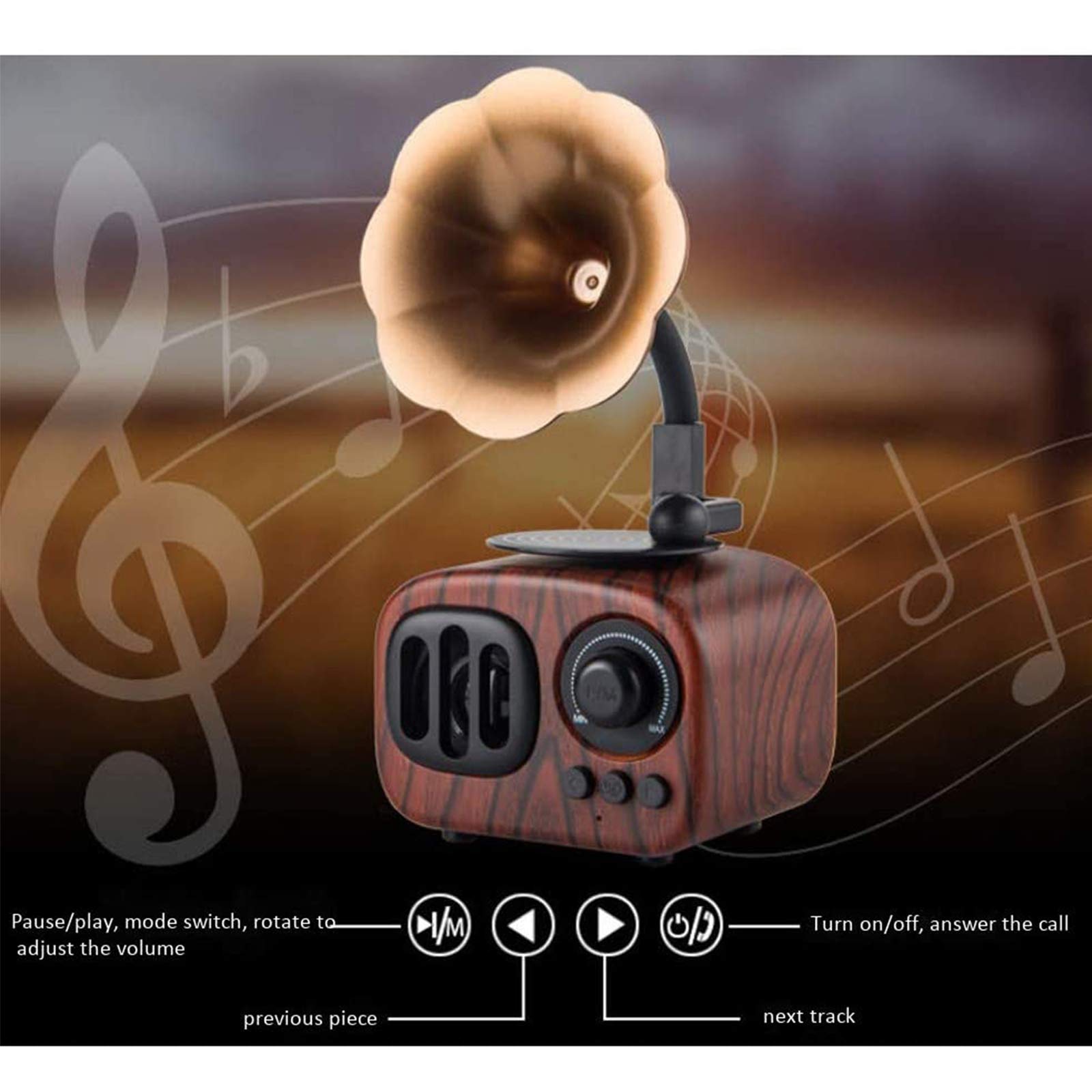Cassa Home Cinema Grammofono Audio Subwoofer Carta Regalo Creativa Mini Radio Wireless Regalo Portatile Casa per Casa Party Movie Outdoor