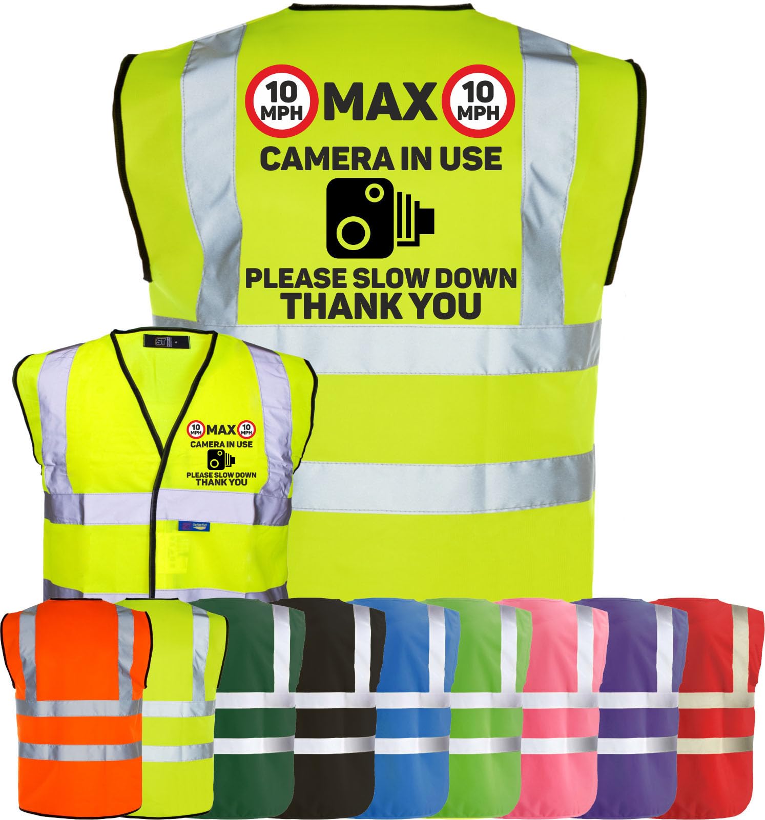 Corporate Togs Equine Hi-Vis 10mph Horse Equestrian Rider Safety Vest - Fastening, Health & Safety Compliant Waistcoat, Brace Hi-Vis Strips | Protective Safety Wear