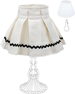 Fabric Lampshade Cover Box Pleated, Handmade Dust-Proof Light Skirt for ...