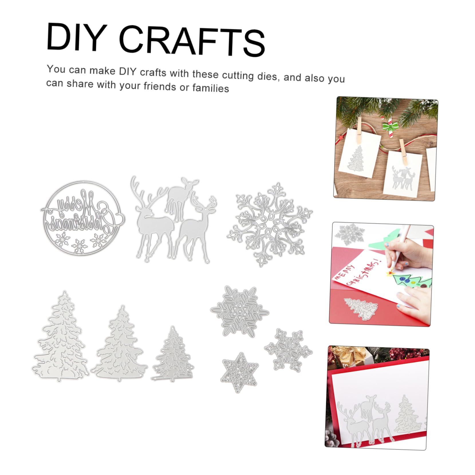 NUOBESTY 27 Piezas Navidad Morir Artes y Manualidades Para Niños Troquelado Para Hacer Tarjetas Navideñas Troquel De De Artesanía Navideña Carta Combinación Acero Carbono