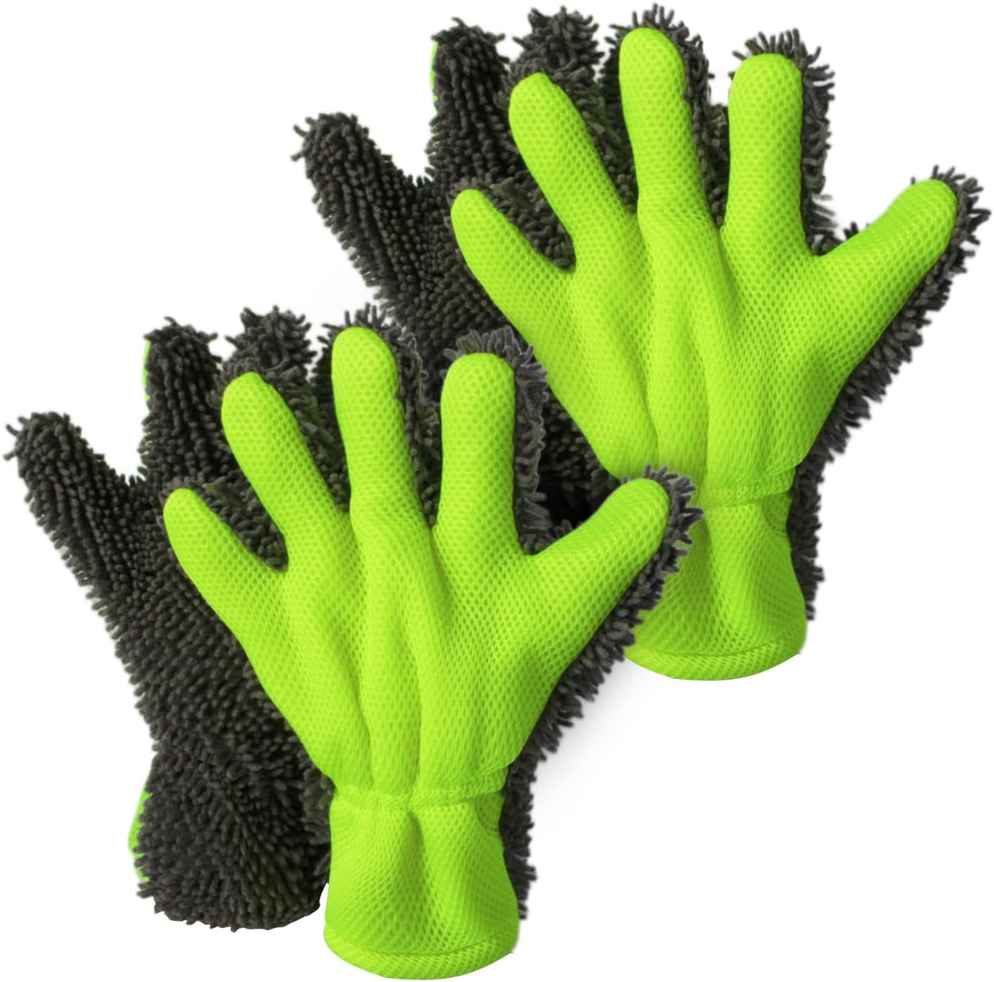 B BELPAIR 4 Pack Car Wash Mitt Extra Large Size Chenille Microfiber