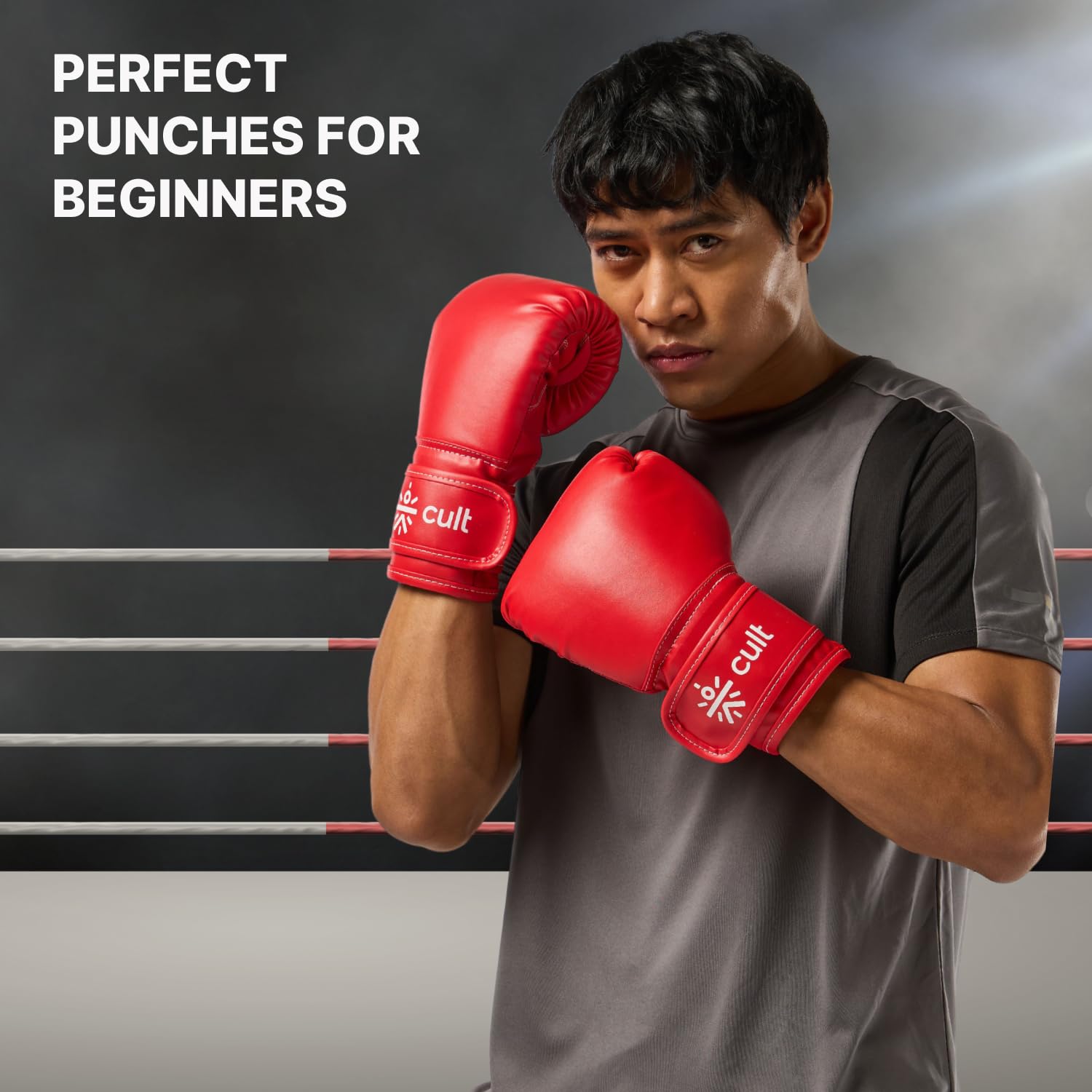 Cult Neo Boxing Gloves 12 OZ – Pro-Style Training Gloves for Sparring, Heavy Bag & Mitt Work – Premium PU Leather, Shock Absorbing Padding, Ergonomic Design with Wrist Support – Red 2
