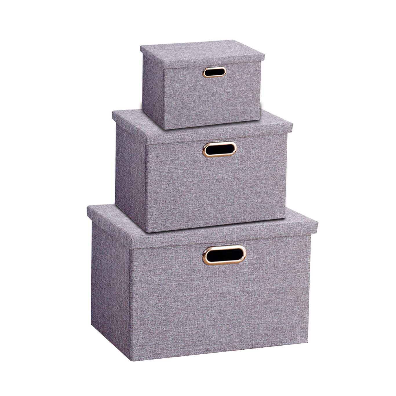 Cestbella Foldable Collapsible Linen Storage Box, Grey