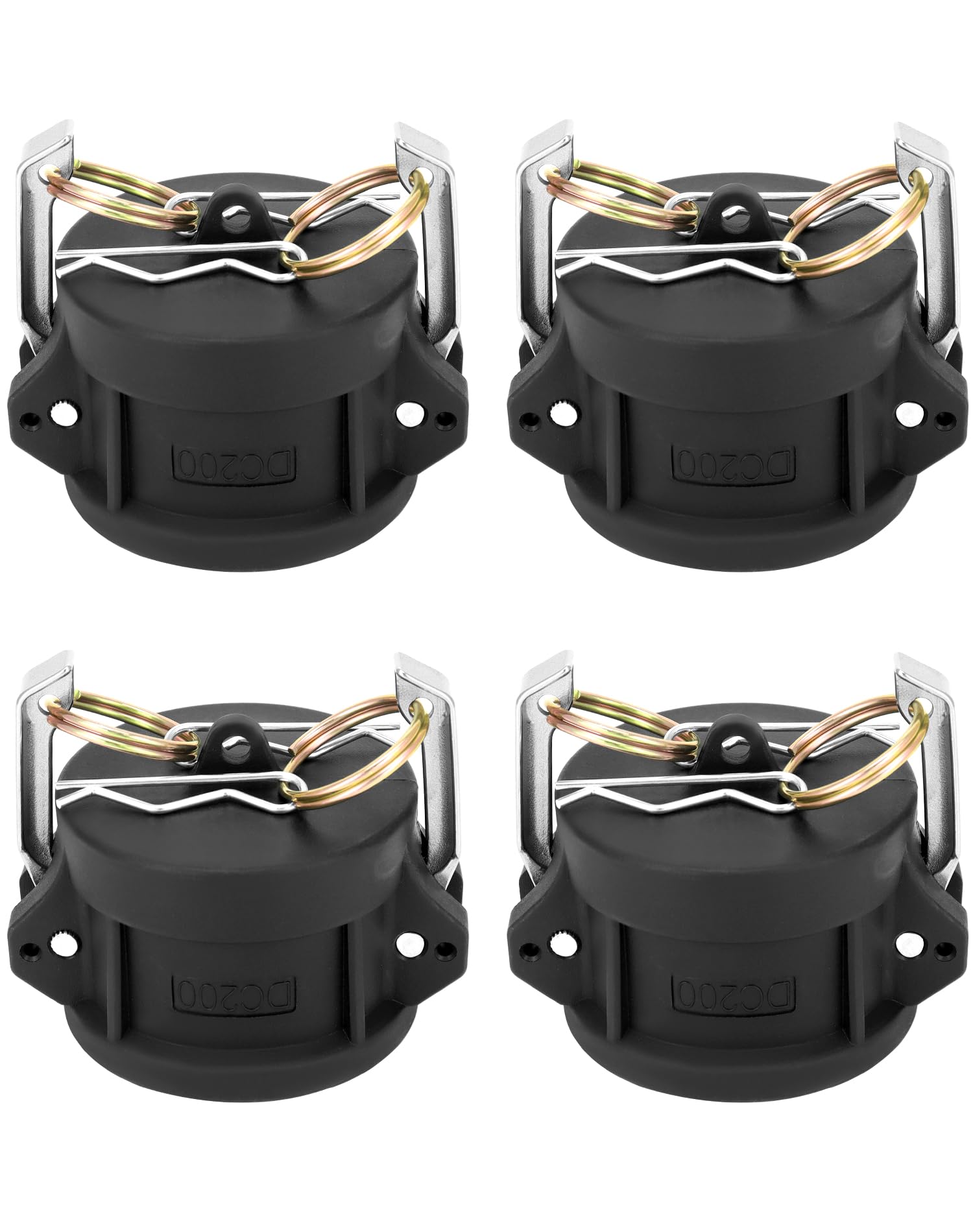 QWORK Raccordi di bloccaggio a camma in polietilene, confezione da 4 raccordi standard CC da 5,1 cm, raccordi in plastica Camlock