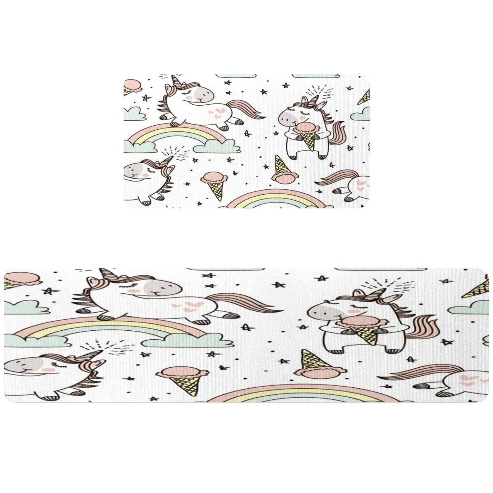 Alfombras de cocina VAPOKF con unicornios para un cuarto de lavado y pasillo siempre limpios
