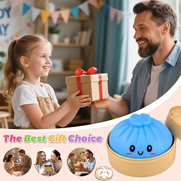 Dumpling Squishies, Squishy Bao Bun Dumpling Toy, Mystery Dumplings Fidget Toys Stress Relief, Cute Squishies Dumplings Stress Balls for Adults Kids Autism