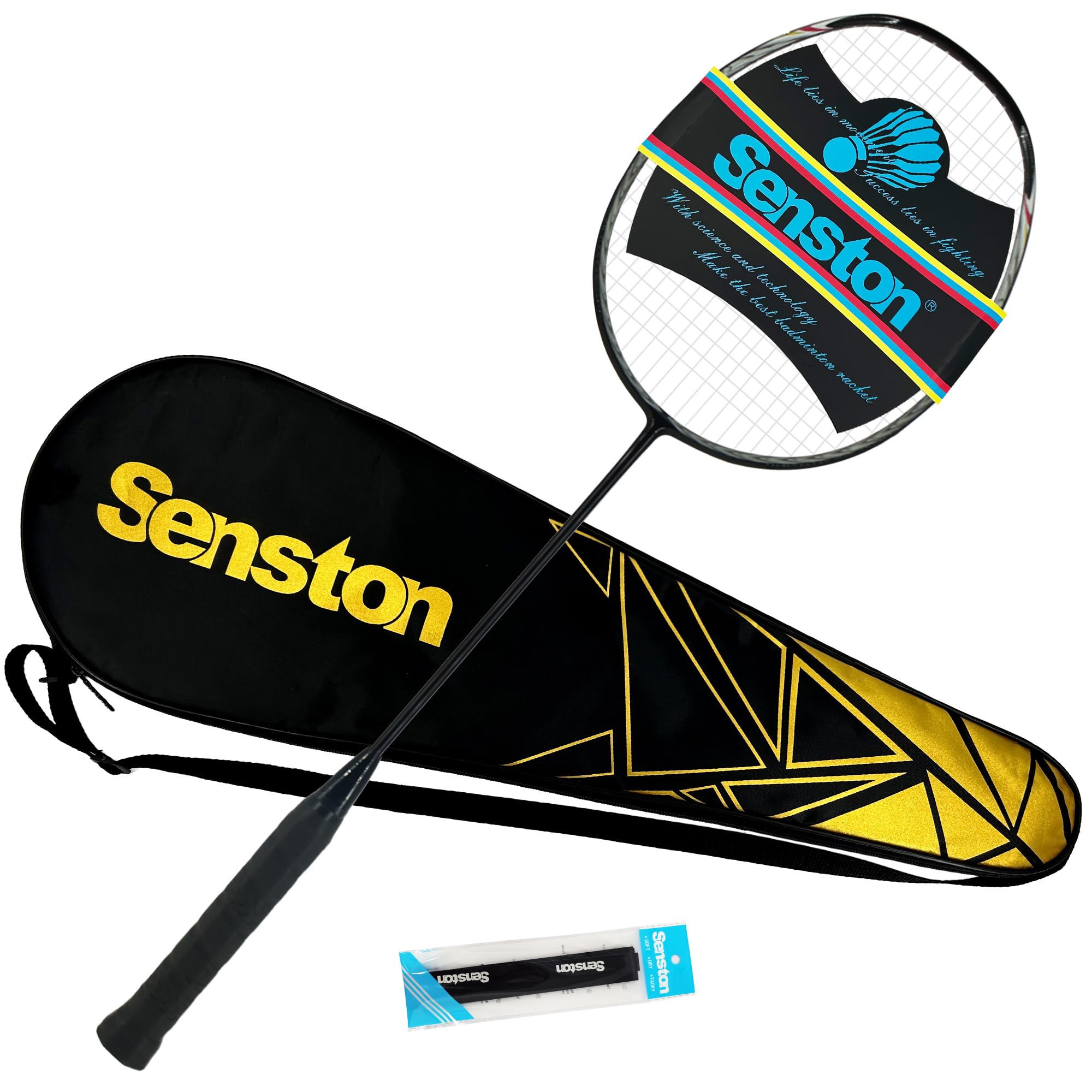 Senston Carbon-Fiber Badminton Racket 5U Badminton Racquet, Single Professional Badminton Rackets