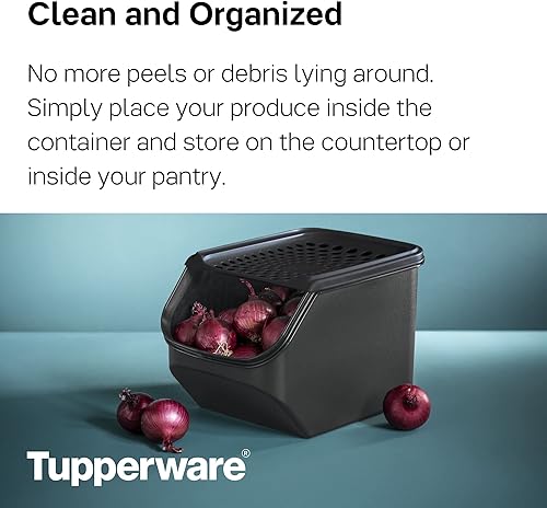 Miniatura 6 de Tupperware Contenedor inteligente de cebolla y ajo de la marca, mantiene el contenido firme y fresco, almacena hasta 6 libras, apto para lavavajillas