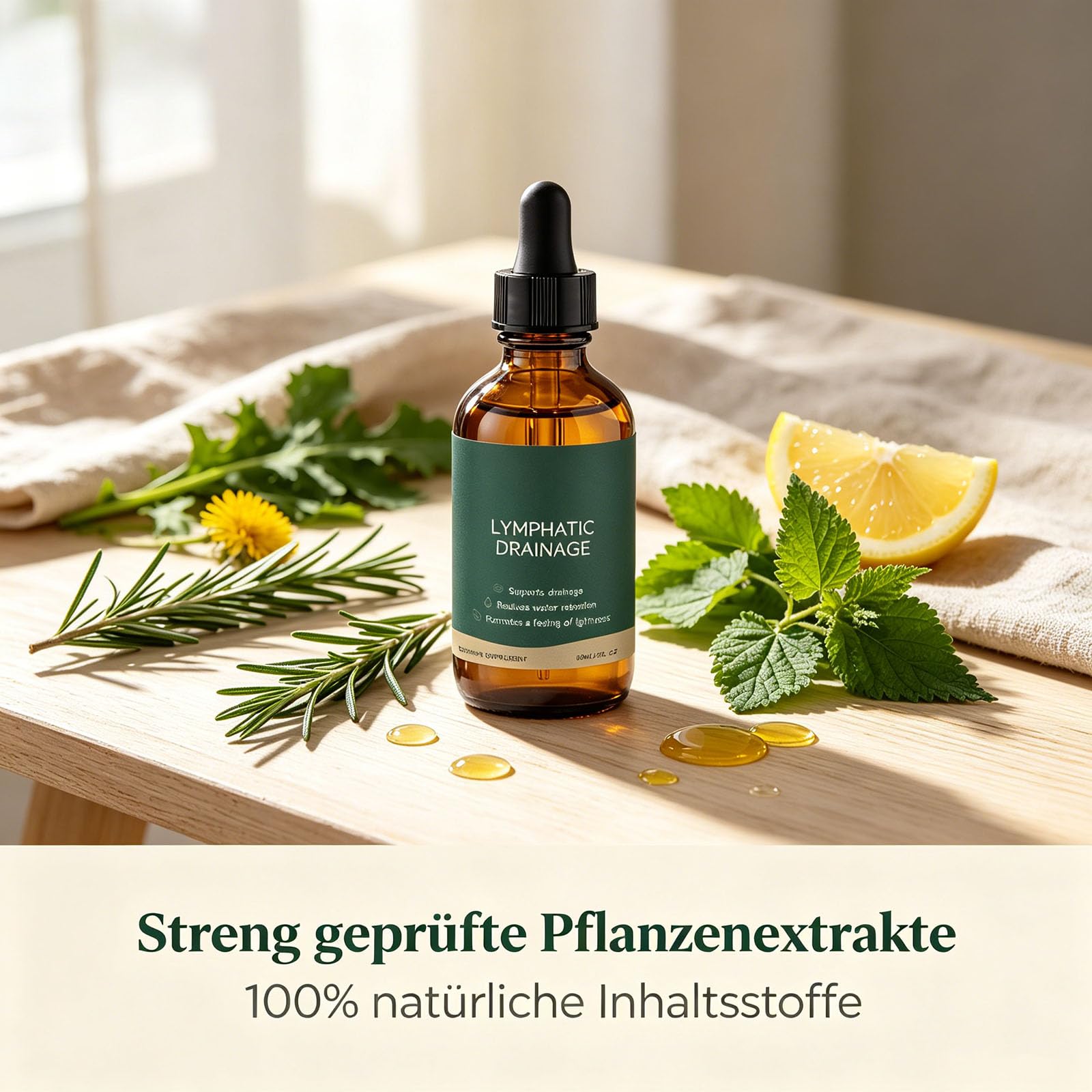 Zynea Lymphdrainage Tropfen, Lymphatic Drainage Tropfen, Unterstützung des Wasserhaushalts, Natürliche Inhaltsstoffe, für Männer und Frauen, 2pcs