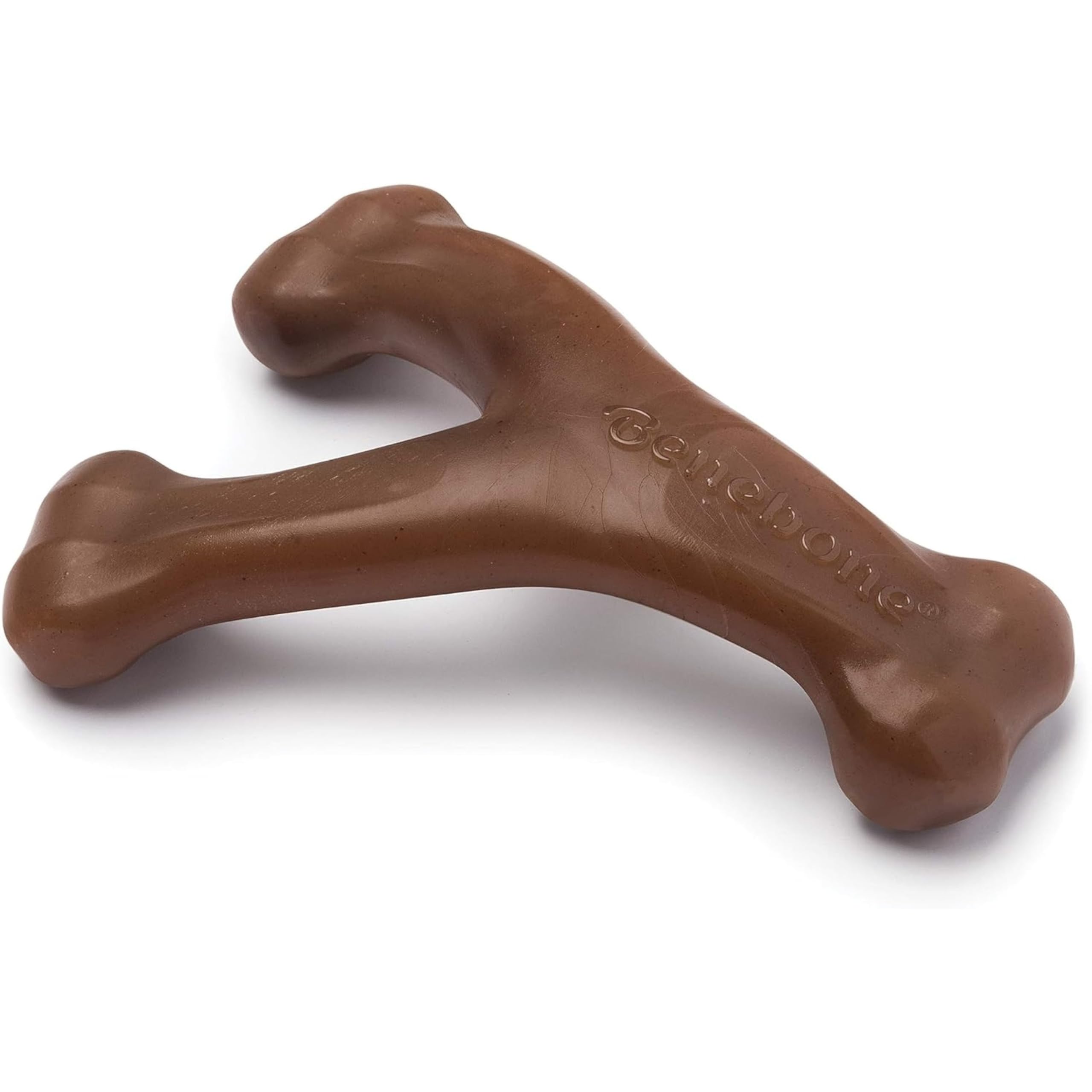 Benebone Wishbone Dog Chew Toy for Aggressive Chewers, Real Peanut, Small