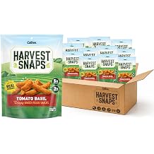 Harvest Snaps Veggie Chips Tomato Basil Snack Crisps | Powered by Plant Protein, Gluten Free, Non-GMO Baked Vegetable Crisps | Made in USA 12 Snack Packs