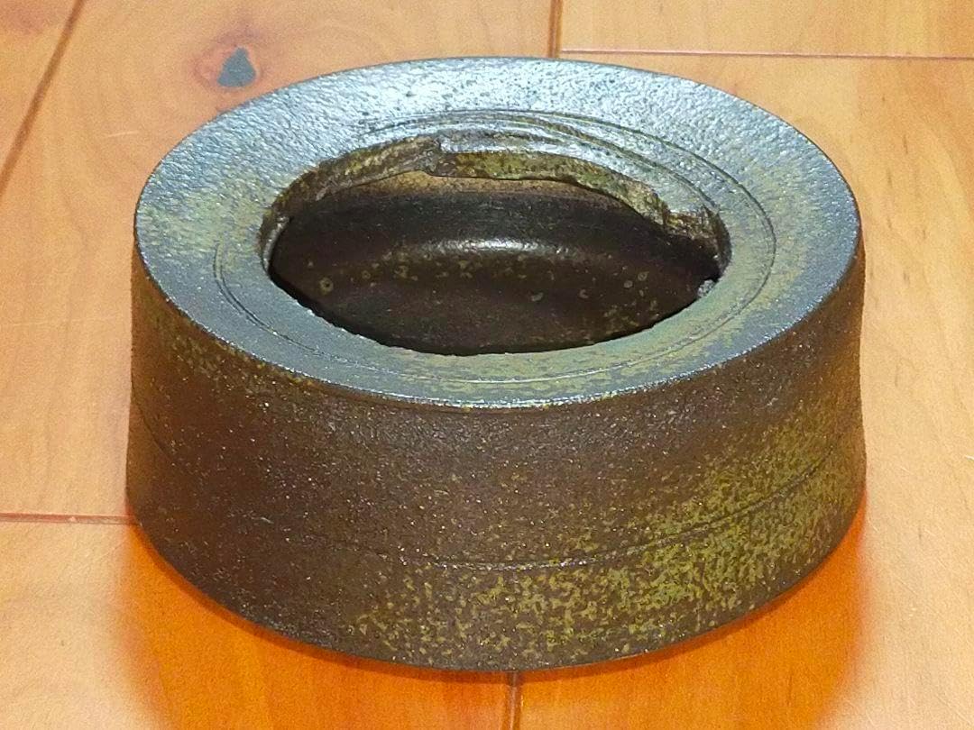 青備前 建水 在銘 茶道具 備前 骨董 古玩 ♥未使用 青備前 建