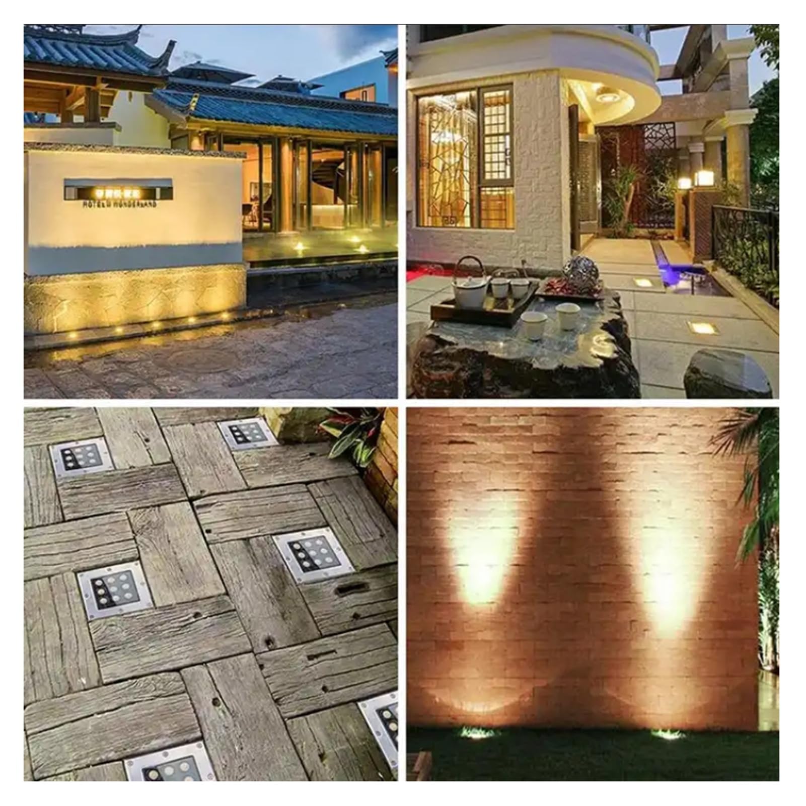Zewnętrzny kwadratowy reflektor wpuszczany, wodoodporny IP66, oświetlenie krajobrazu do ogrodu, podjazdu, tarasu, chodzenia, szlaku, AC85-265