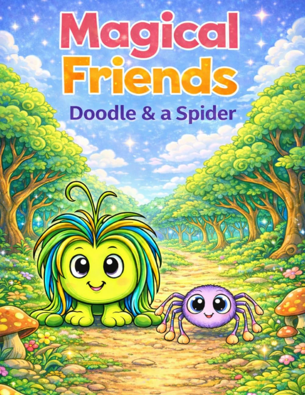 Magical Friends: Doodle & a Spider: Cute & Easy Coloring Book for Kids Ages 4–8 | Easy Fantasy Creatures, Magical Animals, Spider & Forest Adventure Fun